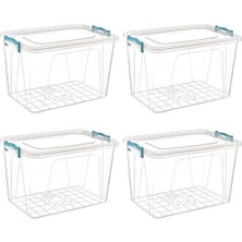 Empressco 20 Lt Plastik Saklama ve Koruma Kutuları, 4'lü Set, Pratik ve Dayanıklı