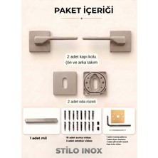 ALMITAL Stilo Inox Kare Rozetli Kapı Kolu Lüks Oda Kapı Kolu