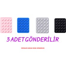 Moyvera 3 Adet Vakumlu Silikon Telefon Tutacağı Telefon Arkası Için Yapışkanlı Tutucu