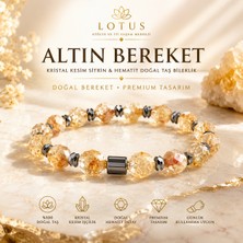 Lotus Atölye ve İyi Yaşam Merkezi 💛 Altın Bereket Premium Bileklik – Kristal Kesim %100 Doğal Taş Sitrin Bileklik