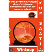 Wintoup #kumsaati Dekoratif Masaüstü Cam Sahra Çölü Temalı Estetik Dinamik Şık Sanat Sulu Kum Saati Orta Boy