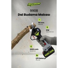 Reschmann R-9908 Gri Profesyonel Şarjlı Dal Budama Makası (21V / 50MM)