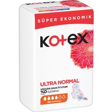 Kotex Ultra Normal Hijyenik Ped 24\'lü – Süper Ekonomik Paket, Gün Boyu Konfor ve Koruma