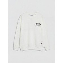 Lc Waikiki Yeni Sezon Bisiklet Yaka Baskılı Erkek Çocuk Sweatshirt