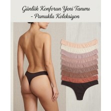 Orivra Kadın 7'li Külot Tanga Pastel Koyu Renkli Rahat Kalıp Yumuşak Dokulu Günlük Iç Çamaşırı