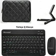 Microcase Honor Pad X8B 11 Inch Tablet Için Çanta+Türkçe Bluetooth Klavye+Mouse+Tablet STANDI-AL8124