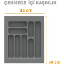 Empressco Gri Çekmece Düzenleyici, 42X49 Cm, Kesilebilir, Organize ve Şık