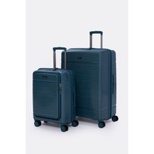 Torry Premium Series Pp 2'li Valiz Seti Büyük + Kabin Boy Mavi