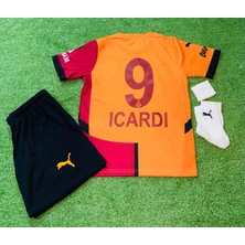 Candy Cup Galatasaray 2025/2026  Sarı Çocuk Futbol Forması 4 Lü Set 9 Numara