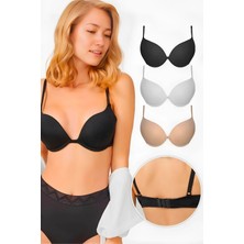 Homay 3'lü Push-Up Balenli Sütyen Seti