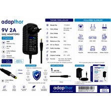 Adapthor TTA-9231 18W 9V 2A 3.5*1.35 PRİZ TİPİ ADAPTÖR