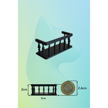 Aysluka Siyah Minyatür Balkon, Minyatür Müzeler Için Balkon, 1/50 Ölçek Uyumlu, Maket Balkon 5X2X2CM