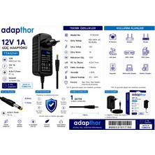 Adapthor TTA-12141 12W 12V 1A 4.0*1.7 PRİZ TİPİ ADAPTÖR