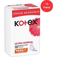 Kotex Ultra Normal Hijyenik Ped 24\'lü x 12 Paket (Toplam 288 Ped) Süper Ekonomik Avantaj Paketi