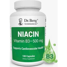 Dr. Berg G Niacin Flush Tolerance 500 Mg Vitamin B3 For Heart Brain & Energy Support – 100 Caps