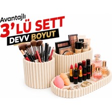 Yapı3D ✨💍 3'lü Set Dev Boy Takı Düzenleyici Organizer Kutusu 💎🪞 Büyük Boy Masaüstü Takılık 💍