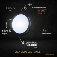 Zmr Marka Sıva Üstü LED Panel (Karbon Serisi) - Siyah Kasa - 24W - 2 ADET