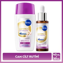 Nivea SPF50+ Güneş Koruyucu LUMINOUS630 Skin Glow Aydınlatıcı Yüz Kremi 40ML ve Serum 30ML, Cam Cilt