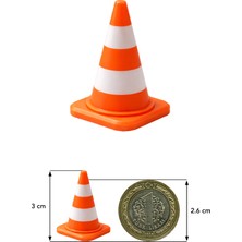 Aysluka 10 Adet Minyatür Trafik Konisi 3cm, Diorama ve Maketler Için, Turuncu-Beyaz