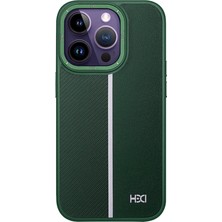 HDD Apple iPhone 14 Pro Varexon Deri Kılıf – Carbon Touch - Koyu Yeşil