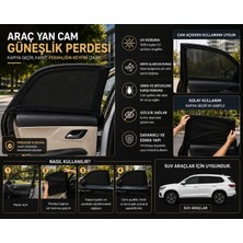 Volkswagen Sharan 1995-2010 Özel Kaliteli  Güneşlik, 2'li Yan Cam Güneşlik Perde ( Lastikli )(Suv)