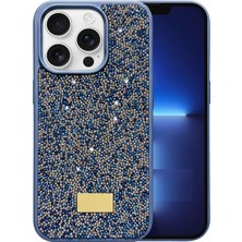 Pilanix Apple Iphone 16 Pro Max Kılıf Silikon Kenarlı Taşlı Parlak Lux Diamond Kapak