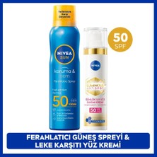 Nivea SPF50 LUMINOUS630 Thiamidol Etkili Leke Karşıtı Gündüz Yüz Kremi 40ML ve Güneş Koruyucu Sprey 200ML