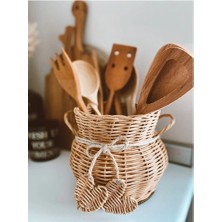 Empressco El Yapımı Rattan Bambu Hasır Kaşıklık, Şık ve Doğal Tasarım
