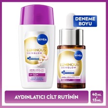 Nivea SPF50+ Güneş Koruyucu LUMINOUS630 Skin Glow Aydınlatıcı Yüz Kremi 40ML ve Serum 15ML, Cam Cilt