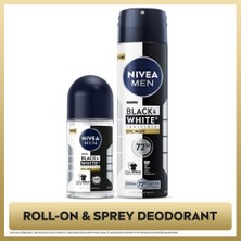 Nivea Men Erkek Sprey Deodorant Black&white Epic Night 150ML ve Roll-On 50ML, 72 Saat Terleme Karşıtı