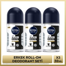 Nivea Men Erkek Roll-On Deodorant Black&white Epic Night 50ML, 72 Saat Terleme Karşıtı, Alkolsüz, X3 Adet