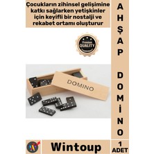 Wintoup #domino Klasik Strateji Zeka Geliştirici Eğitici Aile Boyu Şık Dayanıklı Ahşap Kutulu Domino Oyunu