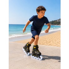 Arlina Home Kids 4 Teker LED Işıklı Ayarlana Bilir Glow Paten Sarı 34-37