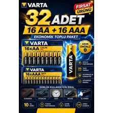 Anı Ofis Kırtasiye Aa + Aaa Pil 32'lı Set (16 Aa + 16 Aaa) 1.5V – Ekonomik Toplu Paket – Çinko Karbon