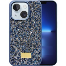 Pilanix Apple Iphone 15 Plus Kılıf Silikon Kenarlı Taşlı Parlak Lux Diamond Kapak