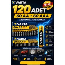 Anı Ofis Kırtasiye Aa + Aaa Pil 120'LI Set (60 Aa + 60 Aaa) 1.5V – Ekonomik Toplu Paket – Çinko Karbon
