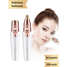 Empressco Şarjlı 2 Başlıklı Yüz ve Vücut Tüy Alma Cihazı, Usb, Işıklı, Pratik