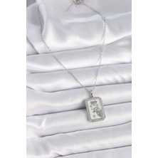 Gesa Store 316L Çelik Gümüş Renk Zincir Koç Burcu Zirkon Taşlı Kadın Kolye 5886 - GESA552621-2627