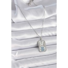 Gesa Store 316L Çelik Gümüş Renk Zincir Ikizler Burcu Zirkon Taşlı Kadın Kolye 5886 - GESA551821-3608