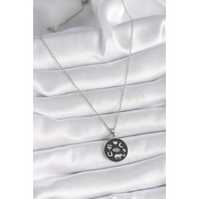Gesa Store 316L Çelik Gümüş Renk Siyah Renk Şans Kolyesi 5886 - GESA554693-5377