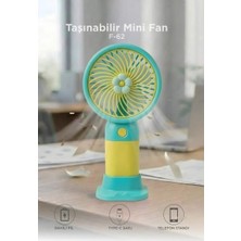 Başkenttekno Şarjlı El Vantilatörü Telefon Standlı 3 Kademeli Taşınabilir Masa Fanı F62