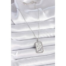 Gesa Store 316L Çelik Gümüş Renk Zincir Yay Burcu Zirkon Taşlı Kadın Kolye 5886 - GESA552238-9410