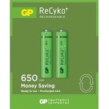 Belirtilmemiş Gp Recyko 650MAH Aaa Şarjli Ince Pi̇l 63C092 2li̇ Kart