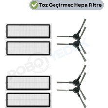 robotyedek Dreame D10S Plus (RLS6AD) Uyumlu Yedek Hepa Filtre ve Yan Fırça-8 Parça
