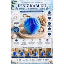 Open City Deniz Kabuğu Dekoratif Kokulu Sabun Deniz Esintili Banyo Salon Ofis Dekoru 10X10 cm Mavi Renk