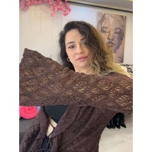 Nutika Şal Yaka Bağlamalı Dantel Bluz