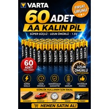 Anı Ofis Kırtasiye Aa Kalın Kalem Pil 60'lı Pil Seti Uzun Ömürlü Super Heavy Duty Güçlü Performanslı Seri