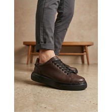 Beskar Blf 010 Erkek Sneaker Günlük Casual Spor Ayakkabı Kahverengi Siyah Taban