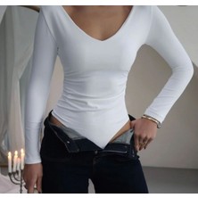 Nutika Yan Büzgülü Çıtçıtlı Zıbın Body