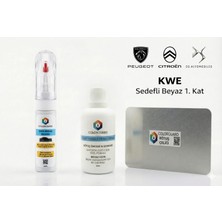COLORGUARD Peugeot Citröen DS KWE Sedefli Beyaz 1. Kat Rötuş Seti - 2 si 1 Arada İğne ve Fırça Uçlu Şişe, Solüsyon ve Rötuş Çeliği